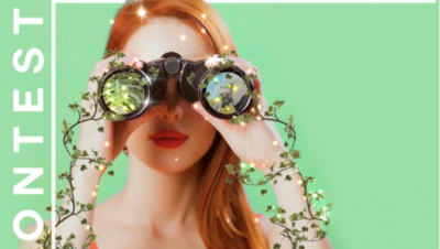 ragazza con binocolo