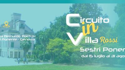 un parco con alberi e una villa